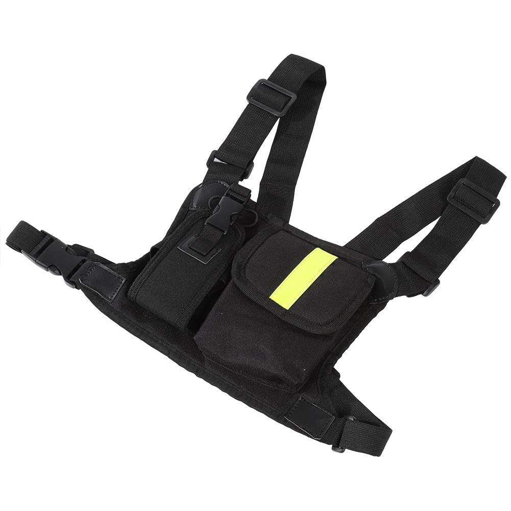 Bright Yellow Chest Harness Chest Front Pack Pouch Holster Vest Rig Carry Case for WalkieTalkie