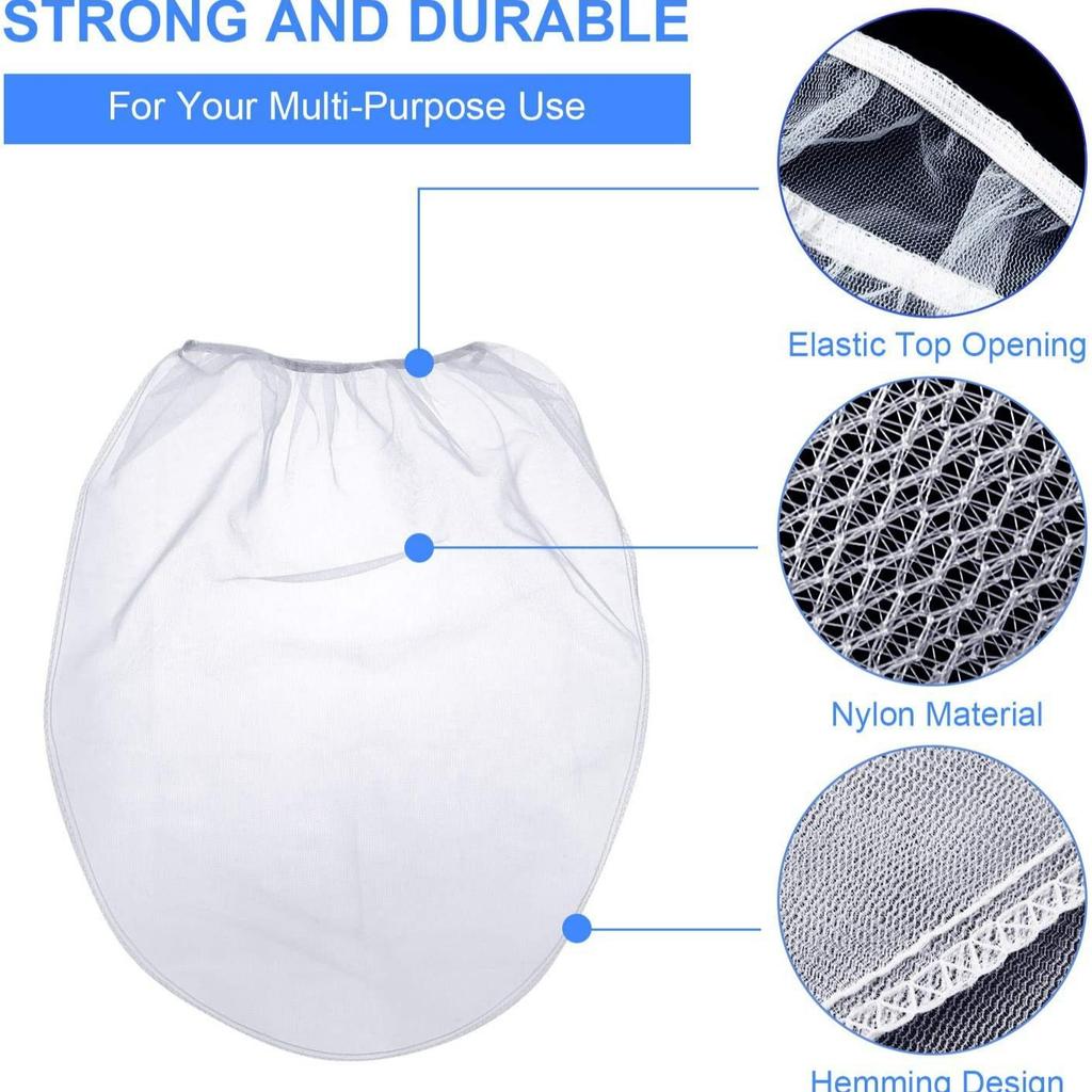 10Pcs 5 Gallon Elastic Top Paint Strainer Bags White Fine Mesh Bag Filters for Hydroponics Painting Gardening
