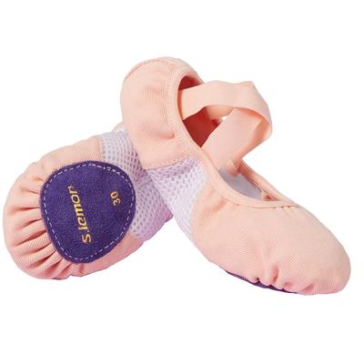 [s.lemon] Elastic Mesh Canvas Dance Shoes Ballet Shoes Yoga Shoes Gym Shoes Pink Purple Sole 32EU
