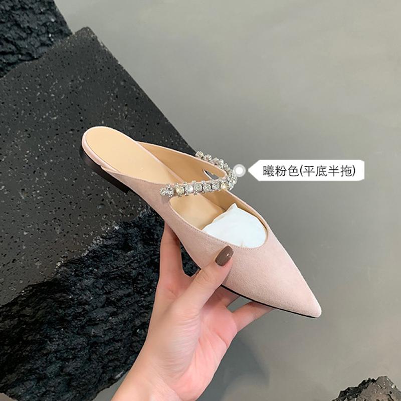 Mode Flash Diamanten Hausschuhe Frau Lackleder Gürtel Sandalen Elegant Damen Pantoletten Spitze Zehenpartie Slip On Gemütliche Pantoletten Party Flipflops