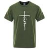 Pure Cotton Retro Faith Print Summer T-shirt For Men Women Fashion High Quality Short Sleeve Loose Sports Tshirt Breathable Top