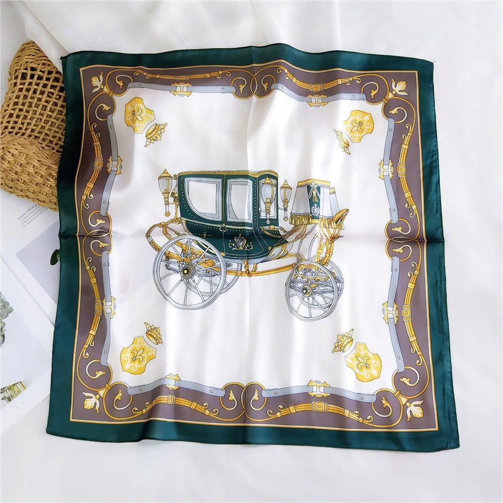 Scarf with print, women' synthetic silk, gift scarf, 70x70