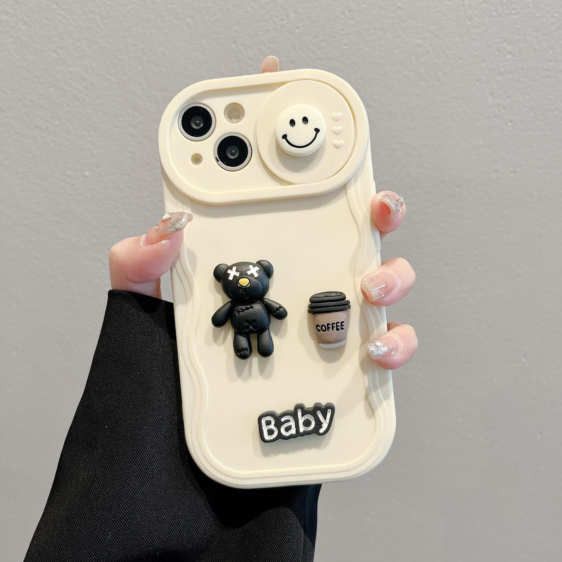 

Wavy Push Windows Are Suitable for Apple 15 13 11pro Violent Bear 16DIY Soft Shell IPhoneX XS Mobile Shell iPhone16PROMAX