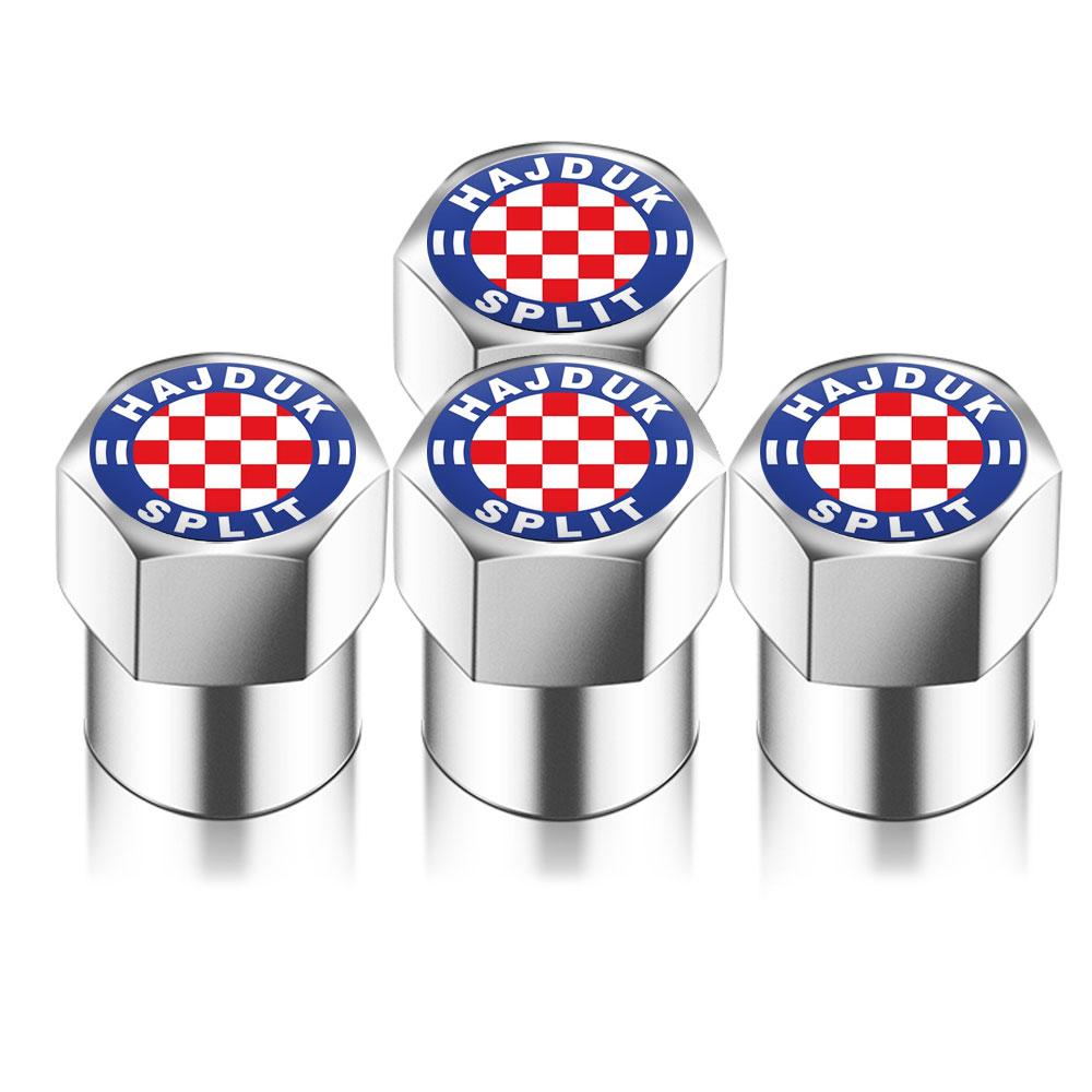 

4 шт. Универсальные колпачки штоков клапанов воздуха для автомобильных колес и шин, наклейки на автомобиль, для автомобилей, мотоциклов, автоаксессуары, декор, подарок, для футбольного клуба Хорватия серебряный