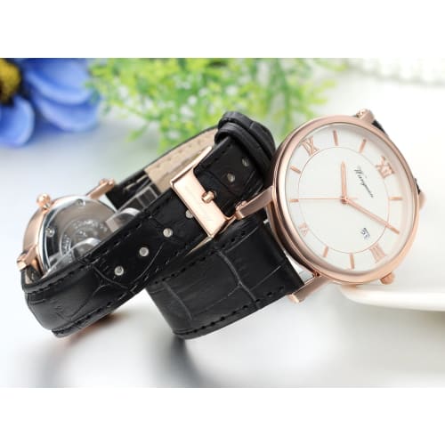 JewelryWe Men's Watch, Fashion, Casual, Business, Leather Band, Analog, Sports, Quartz, Alloy, Valentine's Day Gift, Black