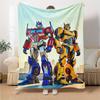 Transformers Optimus Prime Bumblebee Flannel Blanket Super Soft Warm Cozy Blanket For Sofa Bed Office Travel Allseason Home Decor Gift