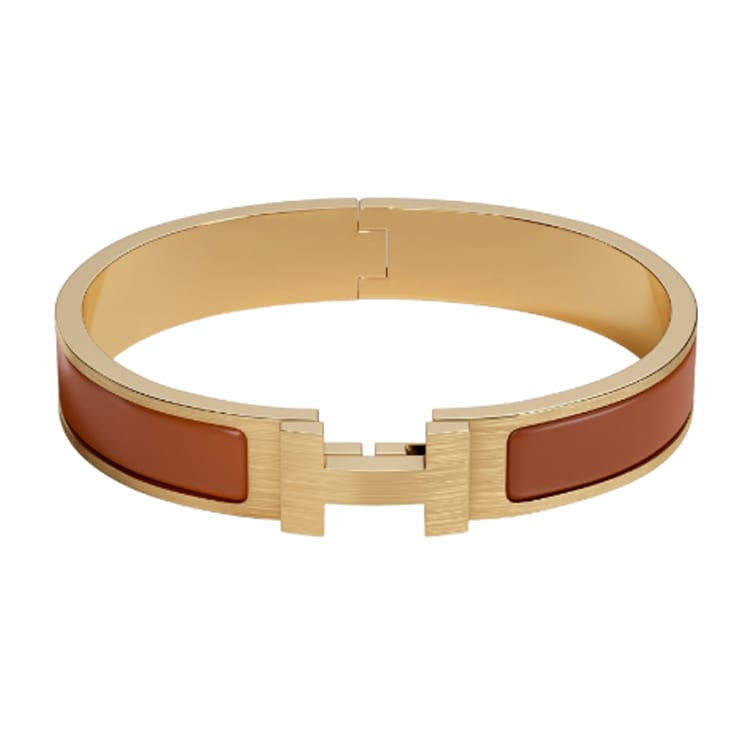 HERMES Clic H Bangles Men's Gold H703203FM8E