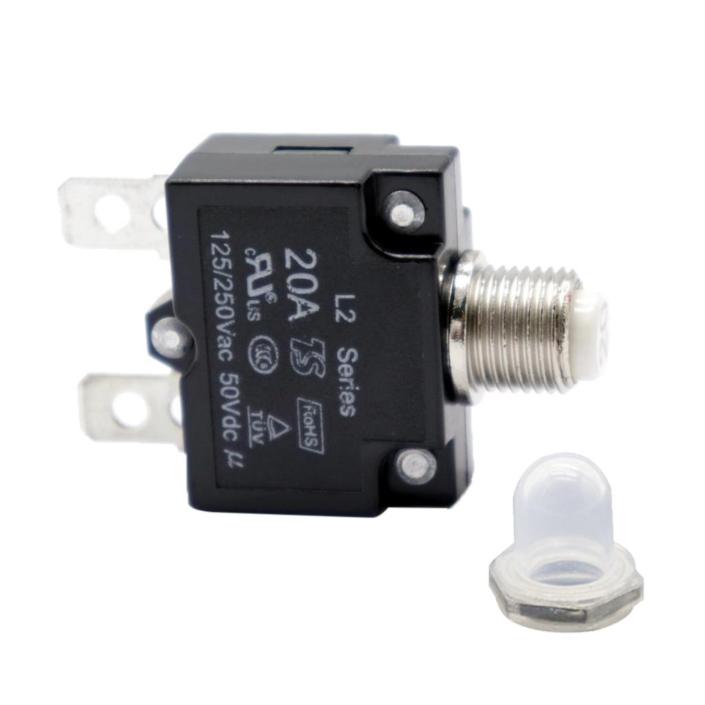 2 Pieces Circuit Breaker Overload Switch Resettable 15A +20A