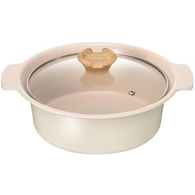 Wahei Freiz Tabletop Pot, 21cm, For 2 To 3 People, White, IH Compatible, Gas, Ceramic Processing, Almonde RB-3307
