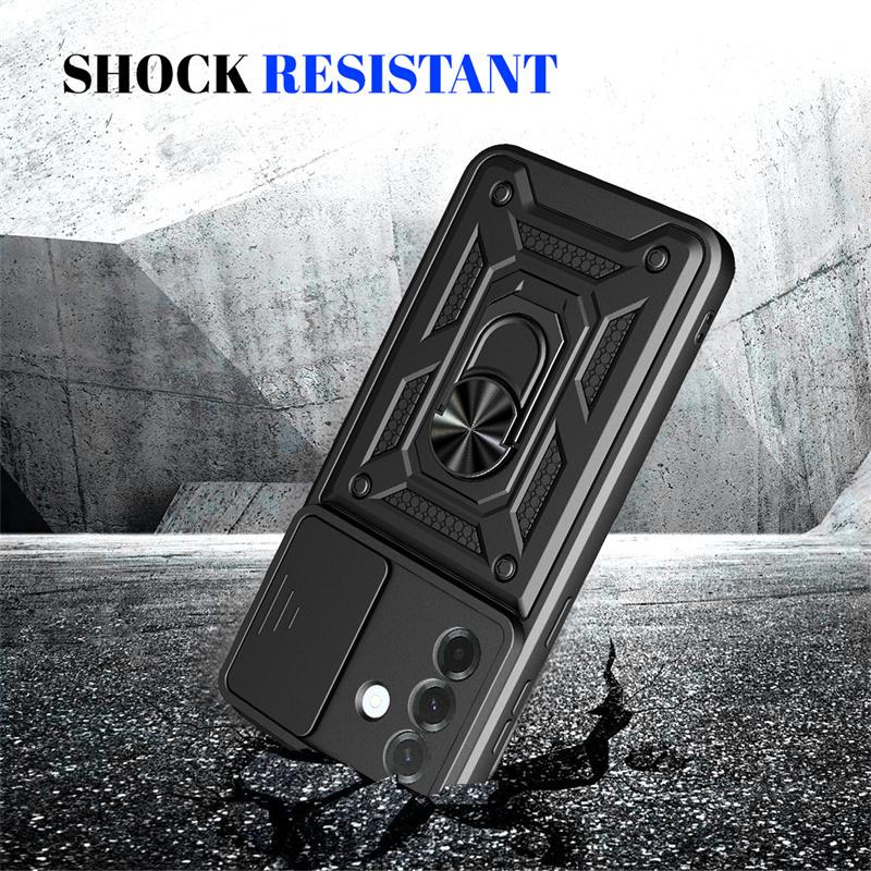 Rugged Armor Funda For Samsung A17 5G Case Slide Camera Lens Back Cover For Galaxy A17 A37 A57 Magnetic Ring Stand Protect Cover
