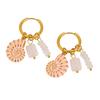 Ocean Starfish Turtle Fish Shell Charms Stainless Steel Hoop Earrings for Women Natural Stone Gravel Dangle Earrings Jewelry
