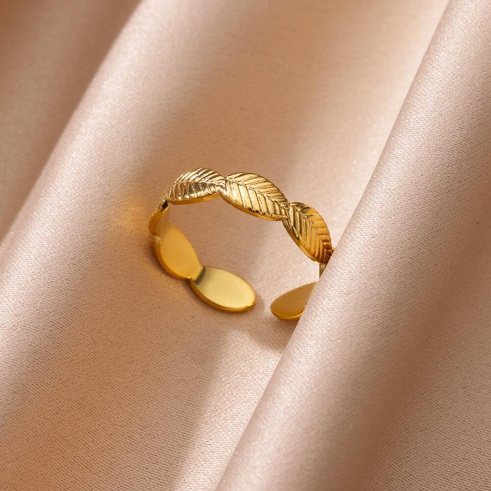 Anello aperto a forma di cuore in acciaio inossidabile color oro per donna, non scolorisce, alla moda, squisito, estetico, gioiello romantico per coppia