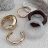 Salircon Klobige Punk Überzogene Dicke Harz Acryl Armreifen für Frauen Männer Geometrische Unregelmäßige Metall Armreif Armbänder Schmuck