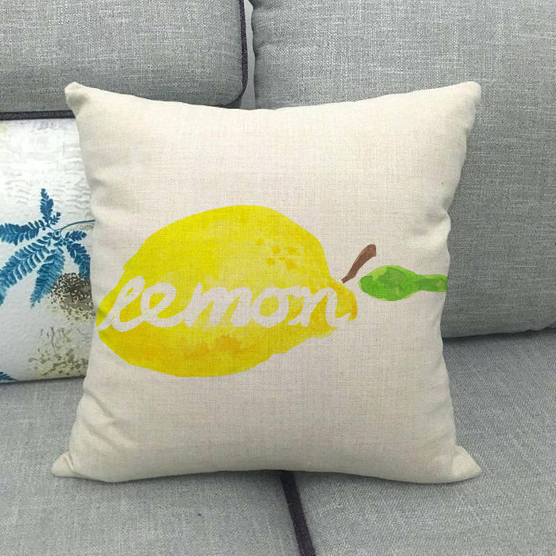 Watercolor Patterns Of Fruits And Vegetables Digital Printing Short Plush Pillow Covers For Sofa Office Cushion Cover Home Goods