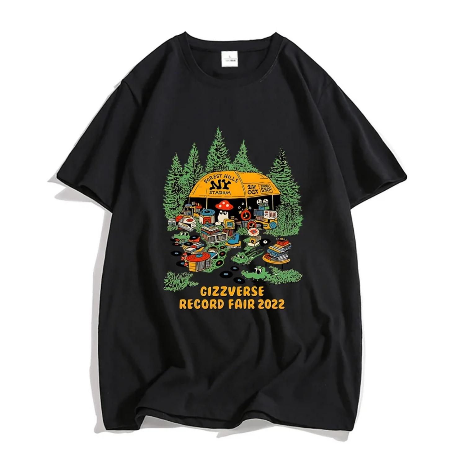 

King Gizzard The Lizard Wizard Tshirts ga Comic Prevalent T Shirts Graffiti Hot Band T-shirts Cotton Slight Strech S чёрный
