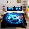 "Soccer Ball Fire & Ice Design" Bedding Duvet Cover Set Duvet Cover Pillowcases (1 * Duvet Cover 2 * Pillowcases, without duvet insert)