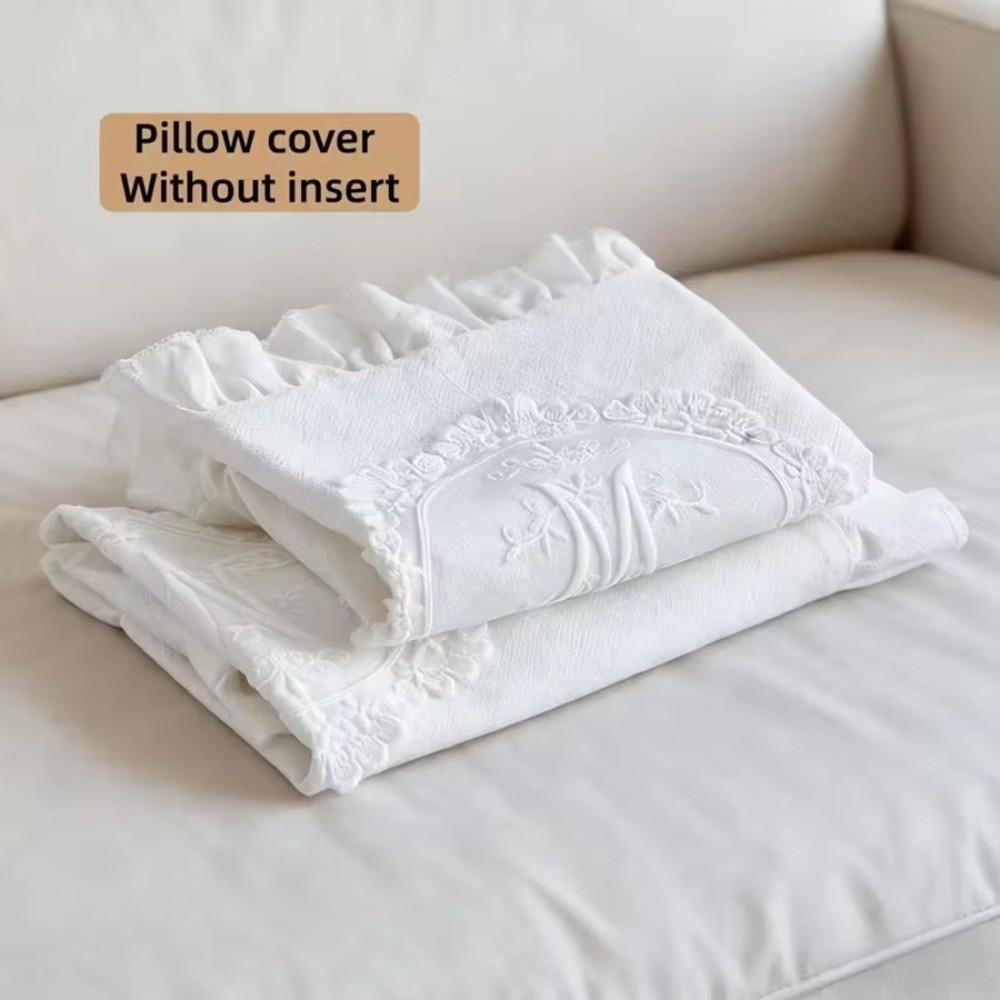 French Lace Cushion Cover Washed Material Bedroom Pillow Shell Comfortable Pillow Cover