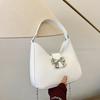 Sweet Solid Color Bow Handbag Women's 2025 New Trendy Fashion Niche Underarm Bag Chain Messenger Bag