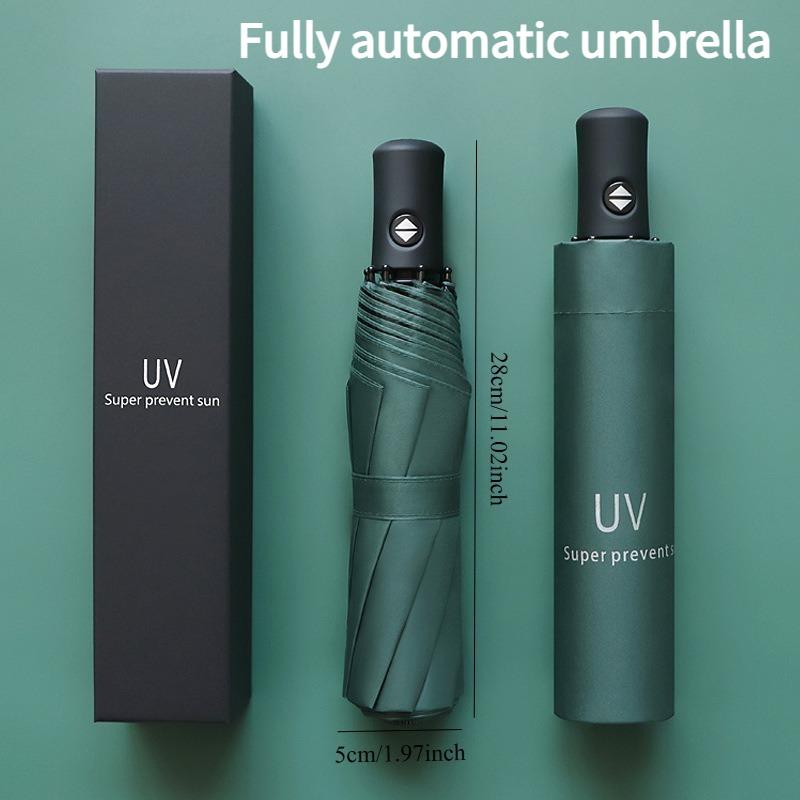 1PC automatic umbrella sunscreen sunshade tri-fold umbrella folding UV vinyl sun umbrella