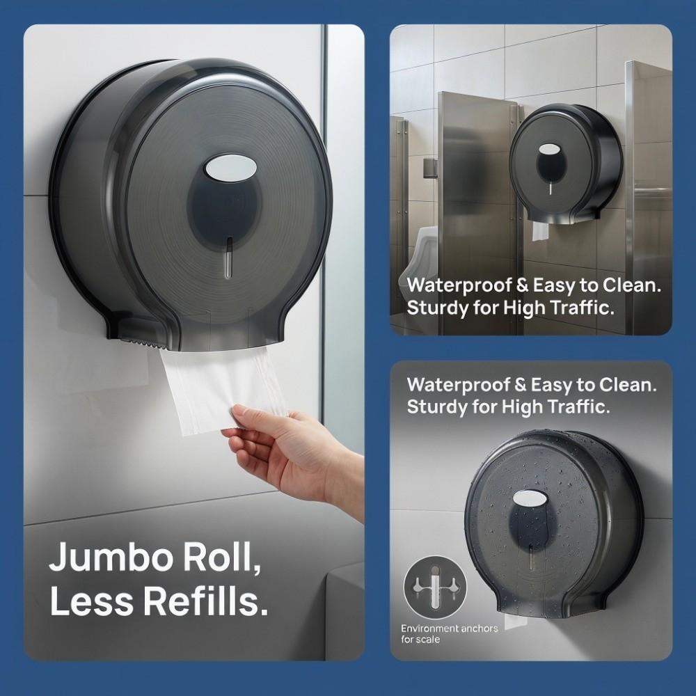 Plastic Toilet Paper Roll Dispenser Wall Mount Toilet Paper Dispenser Space Saving