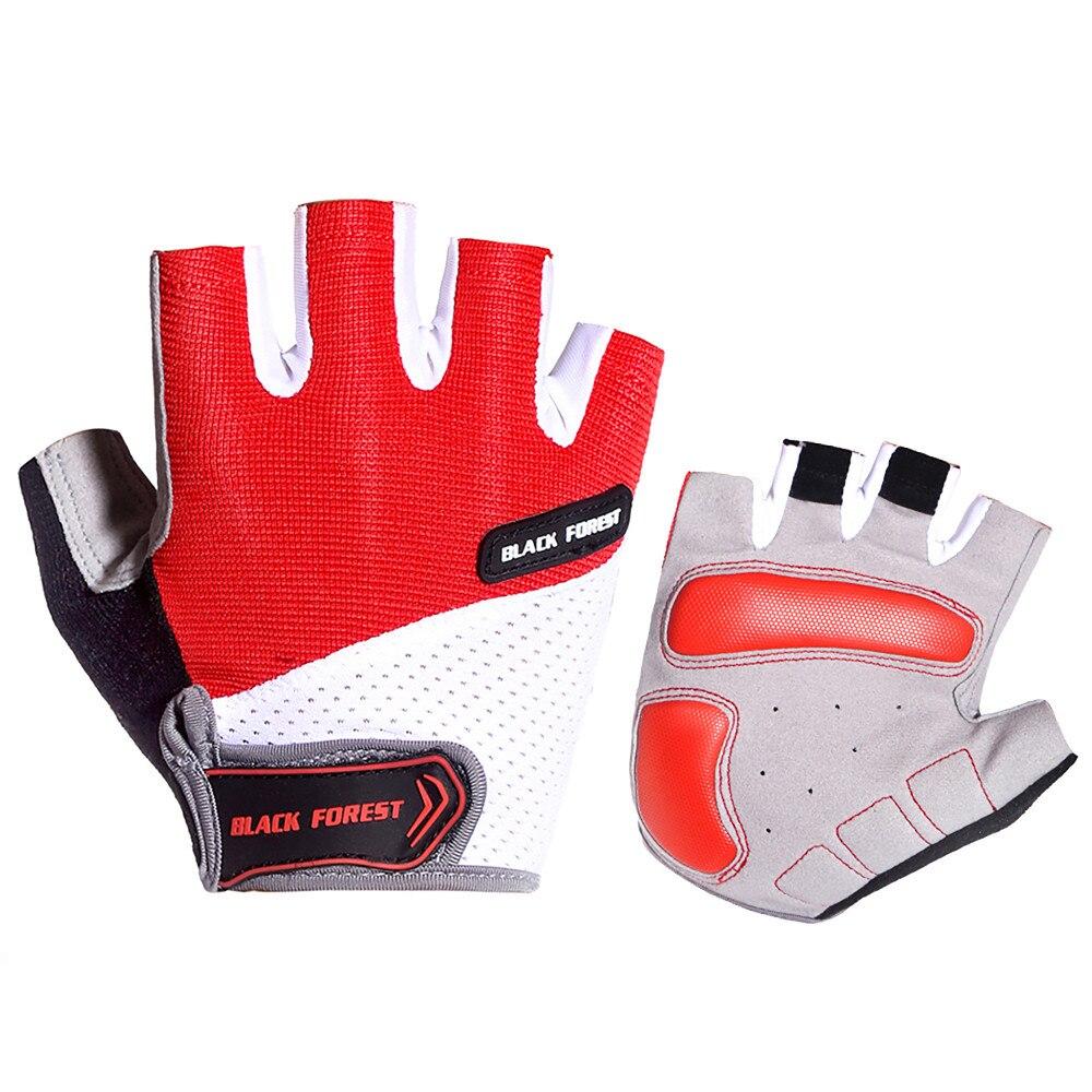 Half-finger Gloves Sport Fitness Shock-proof Gloves Outdoor Cycling Half Finger Gloves red L#1