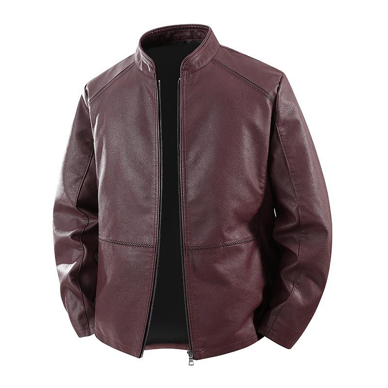 Men's Leather Jacket New Men's Leather Jacket Autumn and Winter Men's Clothing Locomotive Leather Jacket Men's