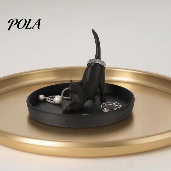 Black And White Tray 3D Printed Cat Jewelry Tray, Desktop Organizer for Rings Minimalist Vanity Earrings, Cute Kitten Decorative Storage Dish