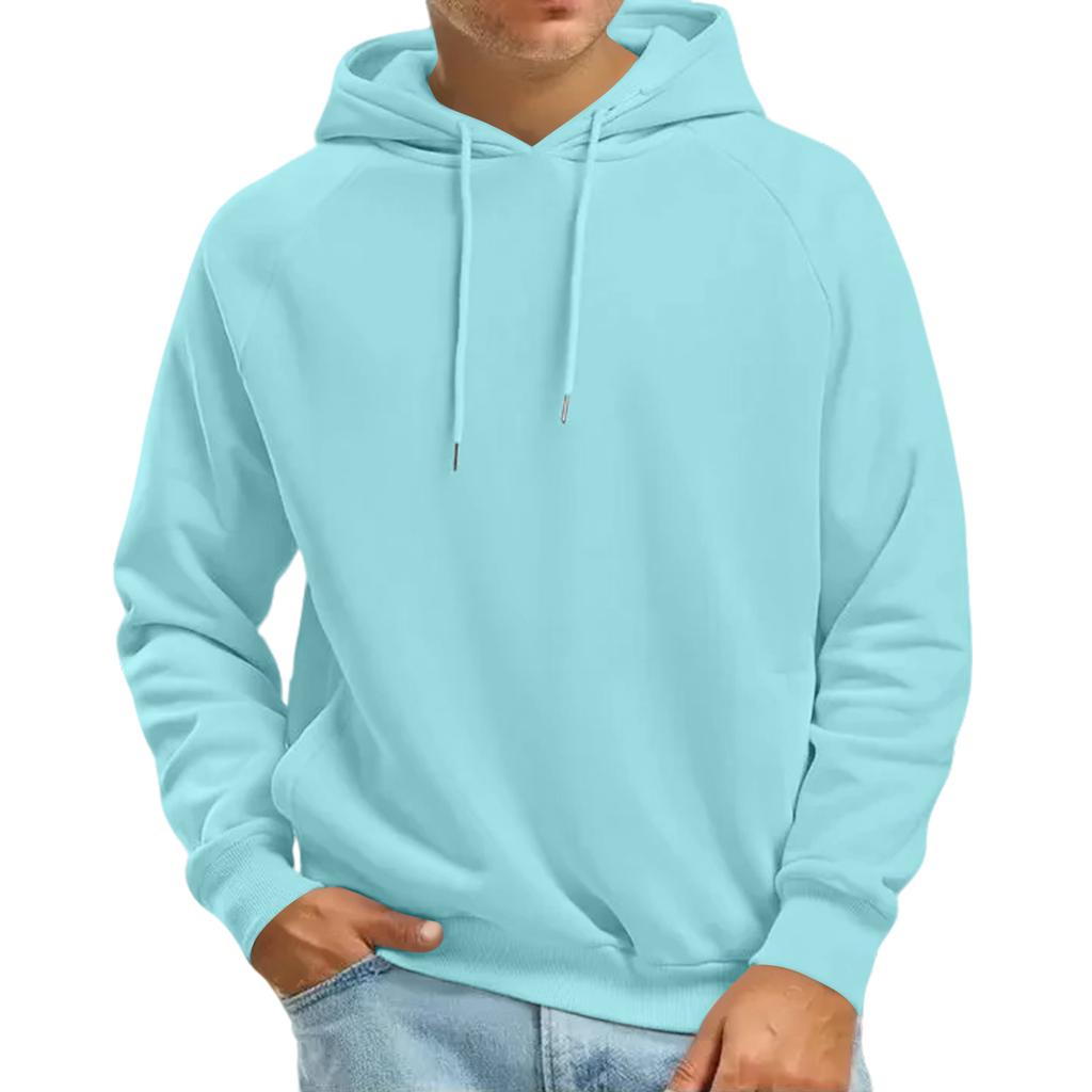 Men's Fashion Raglan Long Sleeve Hooded Sweatshirt