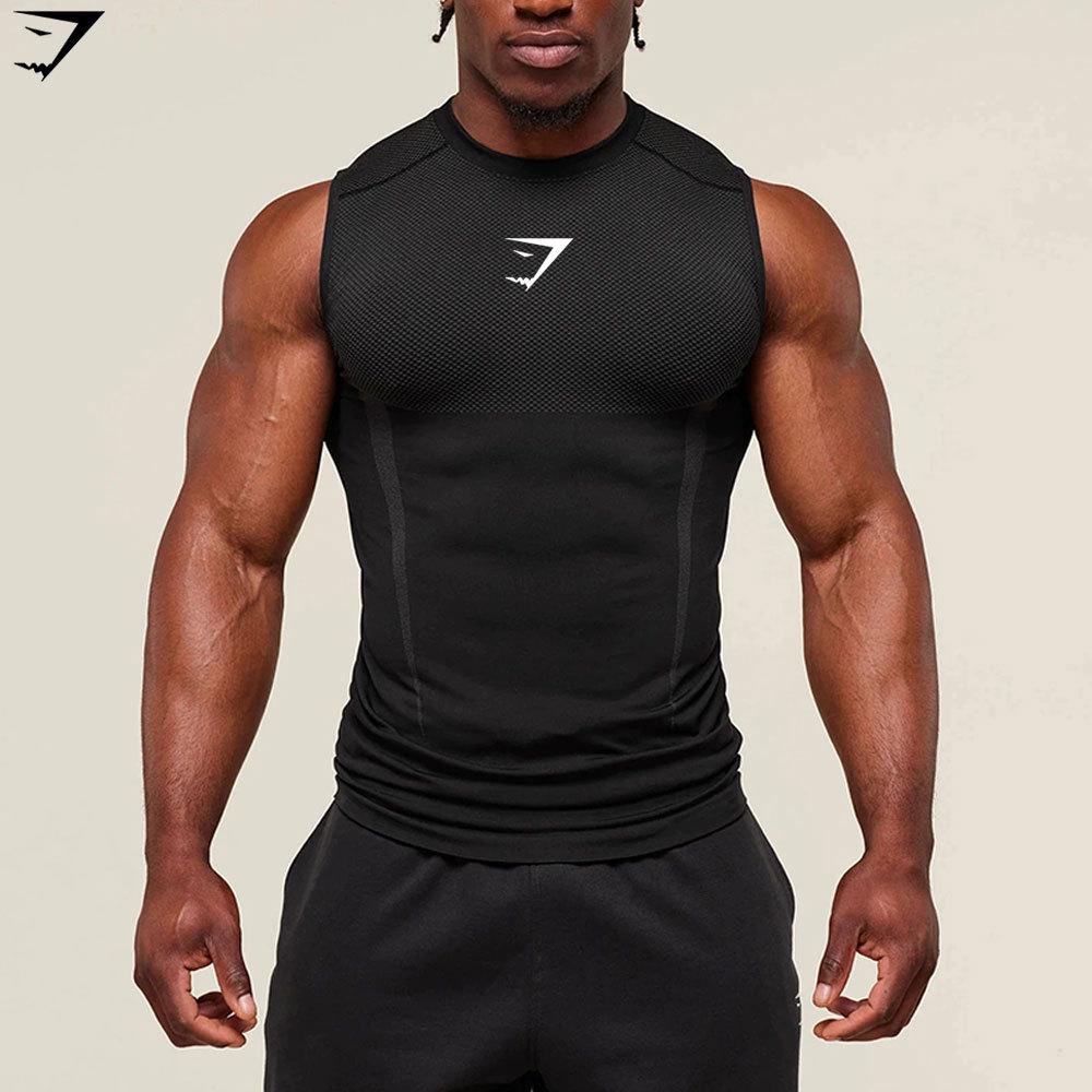 GYMSHARK Men's Breathable Tight-Fit Training Vest - Short Sleeve