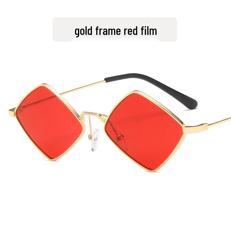 2020 European & American Retro Diamond Metal Irregular Sunglasses