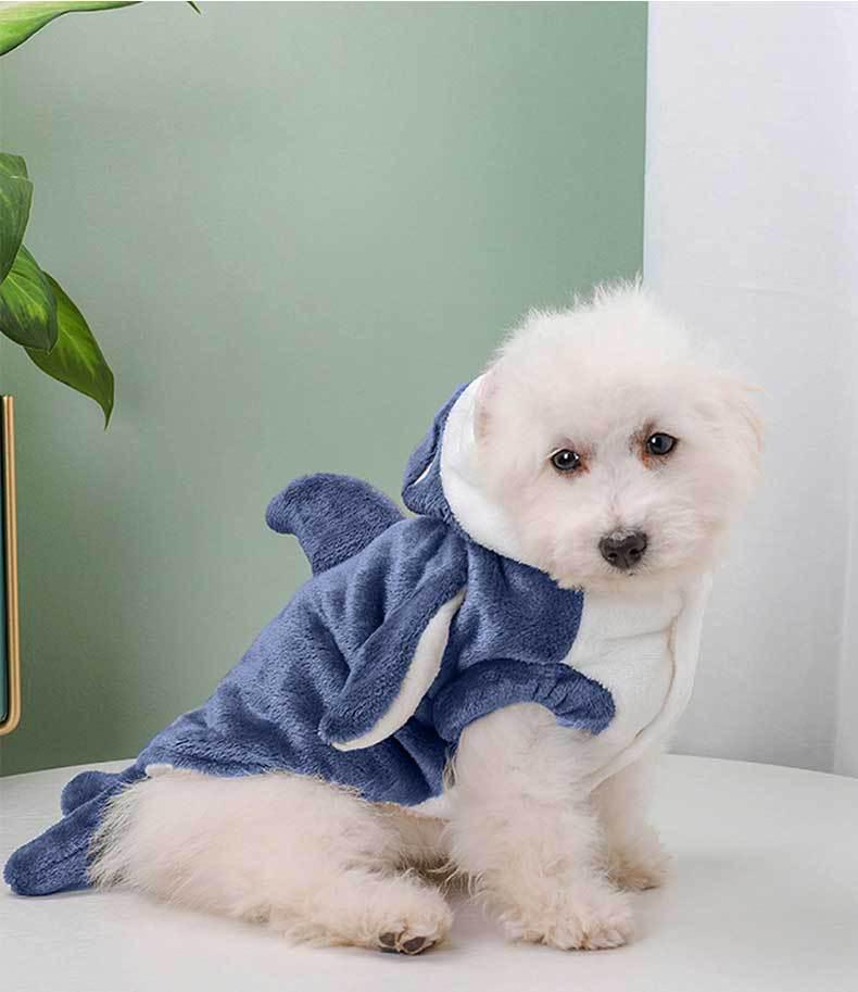 3D Shark Pet Costume for Small Dogs & Cats - Autumn/Winter & Halloween Wear