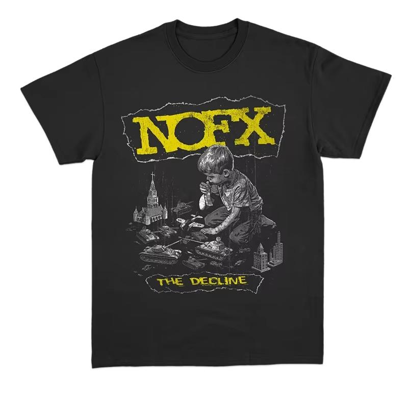 2025 Neues NOFX Punk Band Album Rock Roter Hai Hase Amerikanisches Lockeres Herren- und Damen Kurzarm T-Shirt