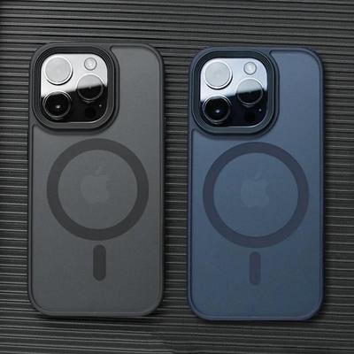 Stoßfeste Matte Transparente Handyhülle Für iPhone 15 13 14 12 11 Pro Max 14 Plus Für Magsafe Magnetisches Kabelloses Ladeabdeckung