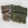 Silk Houndstooth Tactical Desert Scarf with Tassels for Outdoor Use