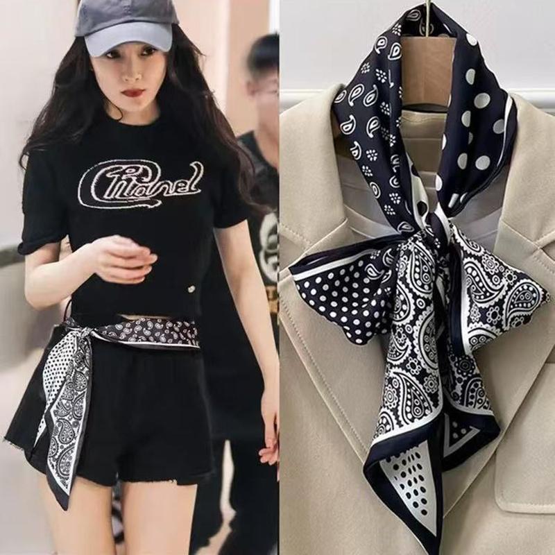 Gorgeous Paisley Print Summer Scarf  Brand Design Women Skinny Bag Scarves Hair Band Neck Silk Scarf Lady Foulard Headband