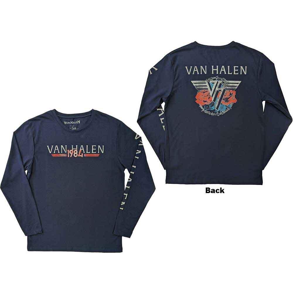 Van Halen 84 Tour L/S Shirt Blue New Unisex T-Shirt L