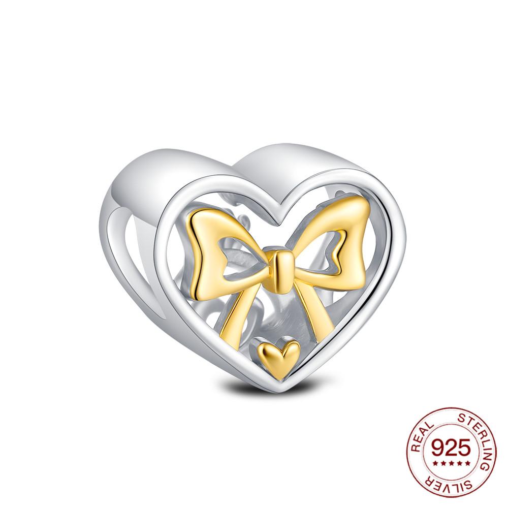 Copper Heart Series Beaded Family Lover Charms Jewelry Making For Original Bracelet Women'S Fashion Jewelry Gifts