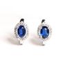 Classic Simple Designs Silver Earrings with Natural Kyanite Blue Gemstones Oval 5*7mm Fine Jewelry for Women Nice Gift