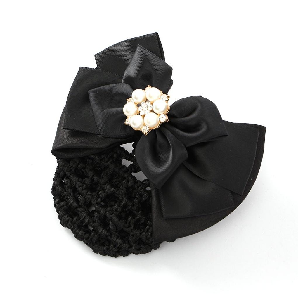 Damen Perlen Blume Band Haarnetz Hochsteckfrisur Haarnetz