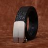 Fashion Trend Crocodile Pattern Stainless Steel Automatic Buckle Belt Men'S Genuine Leather First Layer Cowhide Business Dress Pants Belt