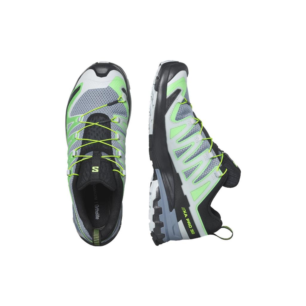 Salomon XA Pro 3D V9 Round Toe Shock Absorbing Low Top Outdoor Shoes Men Shoes Green Gray Black 472719