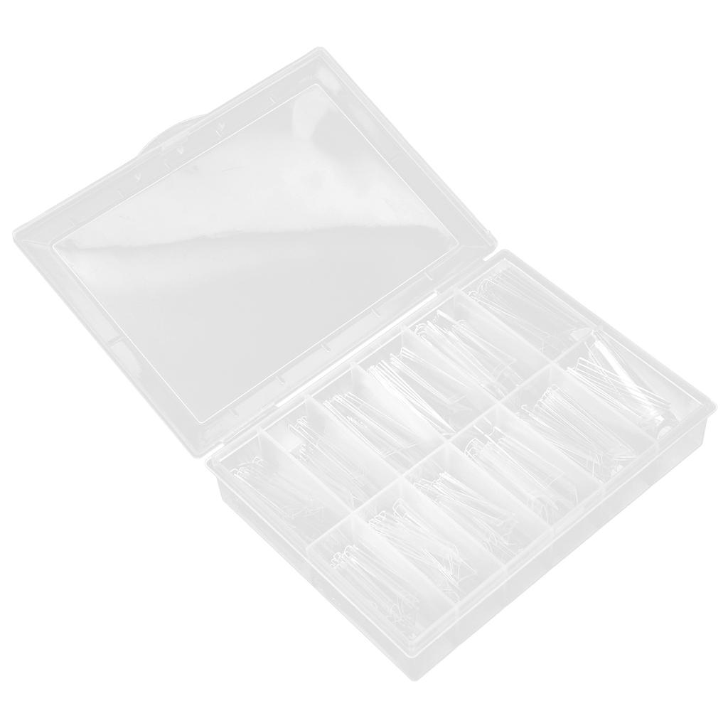 240pcs Half Cover False Nail Tip Extra Long Clear Fake Artificial Nail Tips for Home DIY Salon