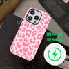 Minimalist style pink leopard print mobile phone case custom Apple 11promax ultra-thin protective case for girls