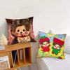 Cartoon Animation M-Monchhichi Pillow Case Fashion Square Pillowcase Bedroom Sofa Room Ins Decoration Leisure Cushion Cover