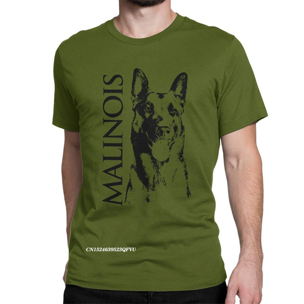 Malinois Köpek Belçika Çoban Köpeği Mechelaar Bol Tişört Erkek Pamuk Yenilik Tişört EMO Tişörtler Grafik Alternatif Giyim