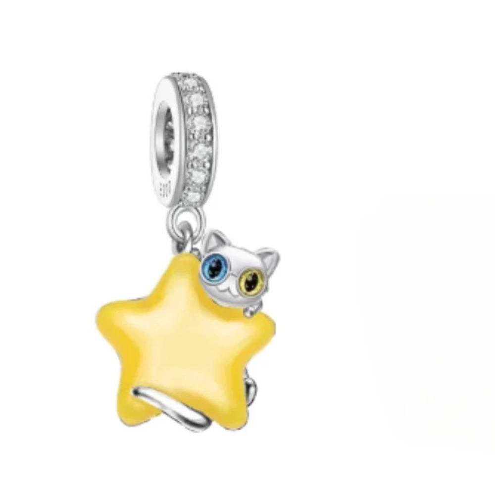 925 Silver Golden Charm Crown Family Tree Safety Chain Hollow Beads for Women DIY Bracelets Jewelry