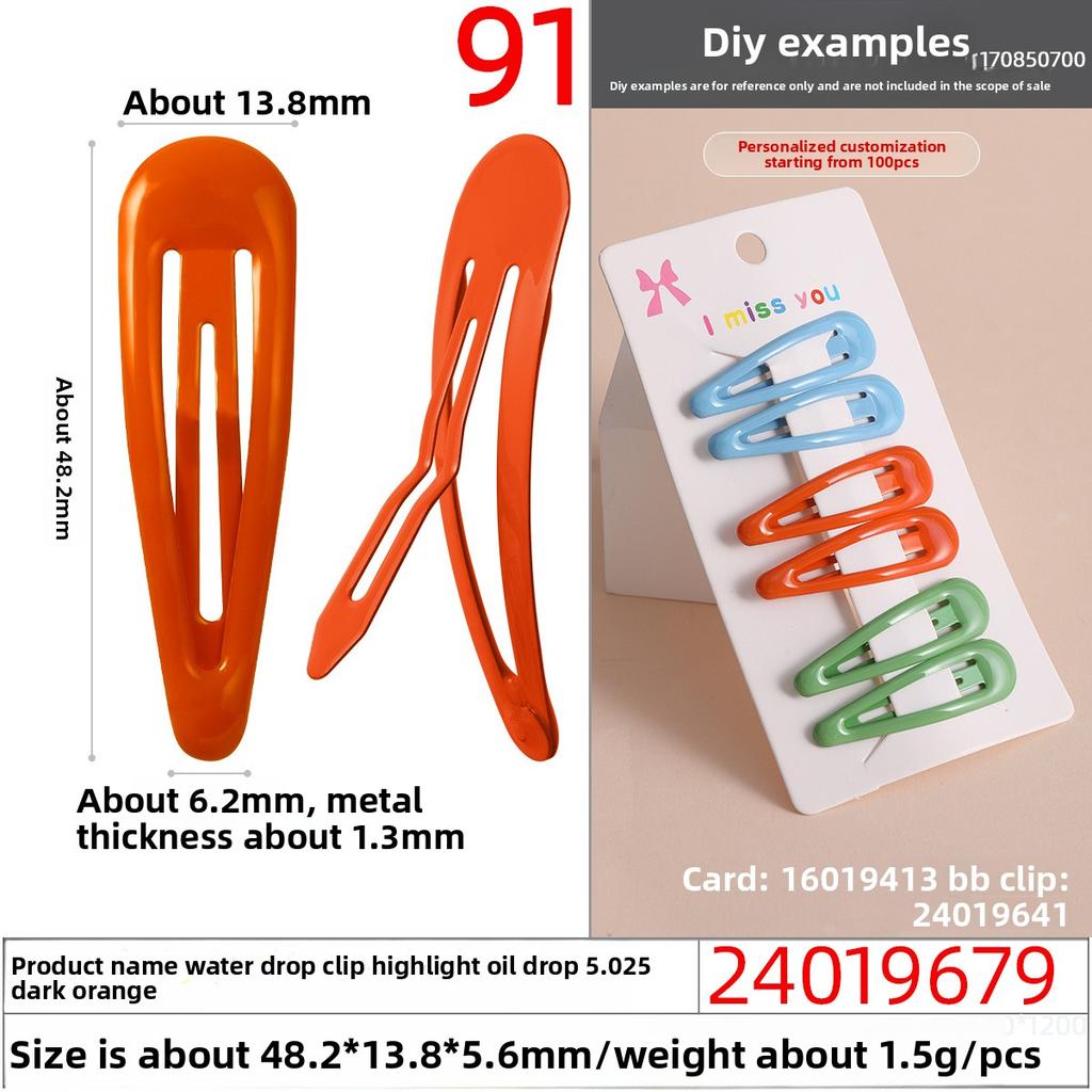 Niedliche Haaraccessoires für MädchenBunte Tropfenförmige Haarspangen Bonbonfarbene Kleine Haarspangen Kleine Pony- und Strandclips