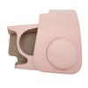 Protective Camera Case PU Leather Pure Color Camera Carrying Bag with Adjustable Strap for Camping Travel Pink