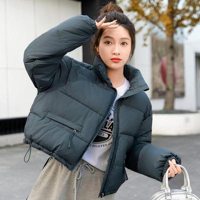 Automne Hiver Épaissir Chaud Parka Femmes Décontracté Couleur Unie Grande Poche Ample Vestes Courtes Vêtements d'Extérieur