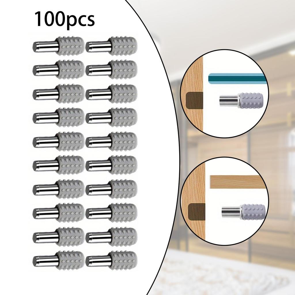 100x Shelf Pins Rubber Sleeve Portable Versatile Nonslip Hardware Cabinet Laminate Support